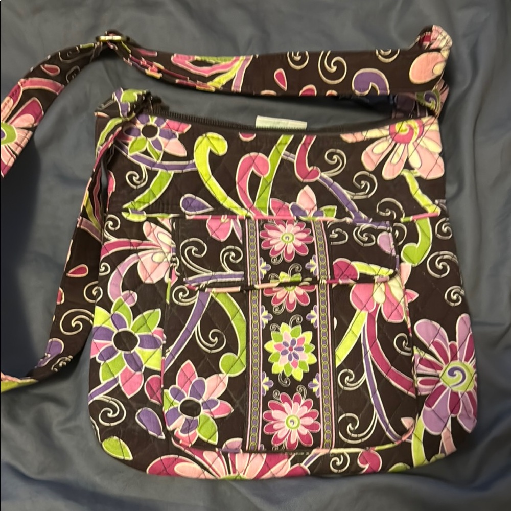 Vera Bradley in Purple Punch Crossbody Bag with Adjustable Strap